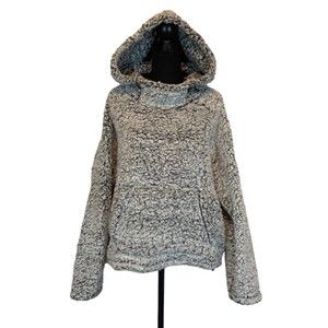 PINK Victoria's Secret Sherpa Pullover Hoodie Sweatshirt, Size M Cinch waist